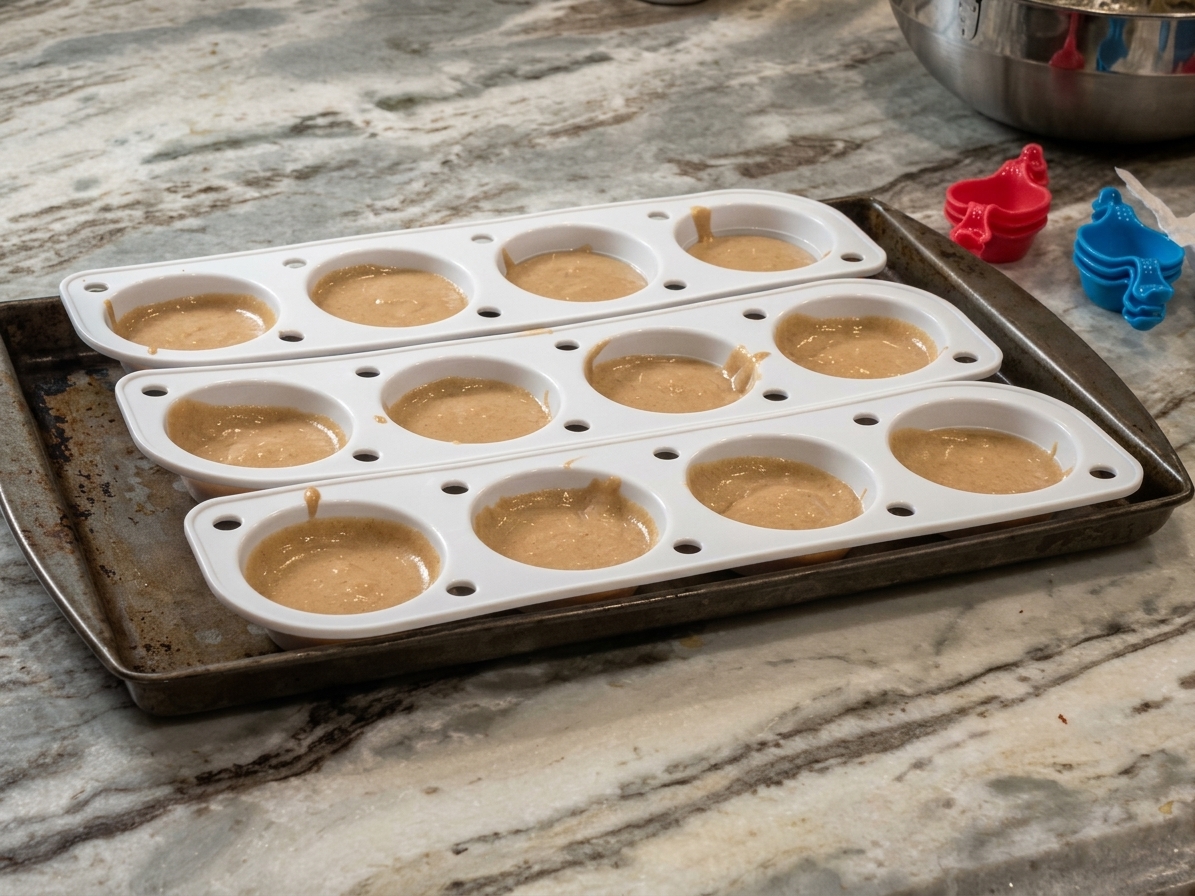 Batter in the silicone pan