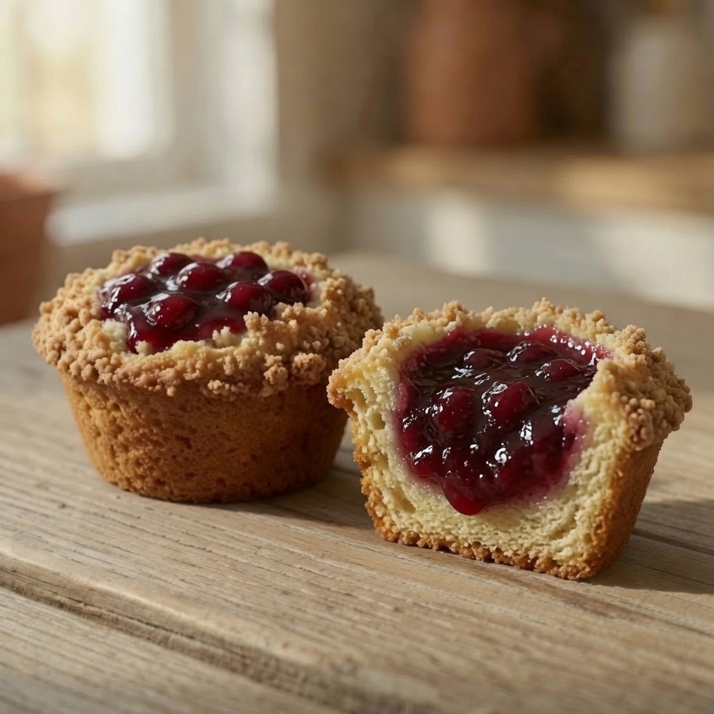 Mini coffee cake with fruit filling