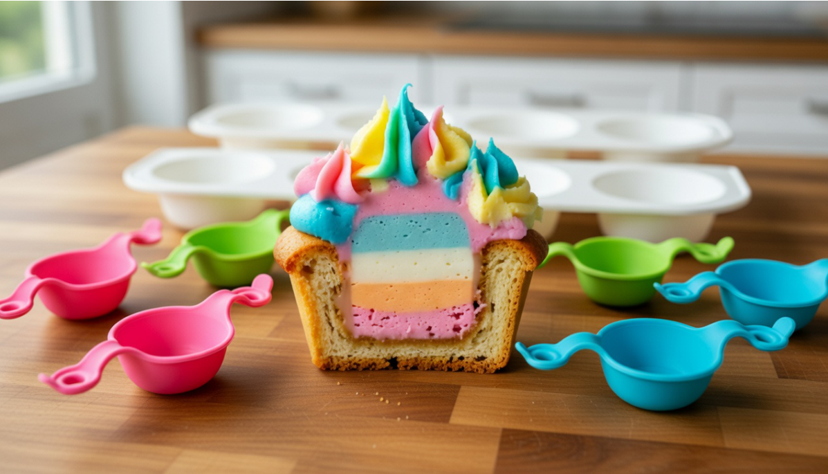 Filled cupcake cross-section