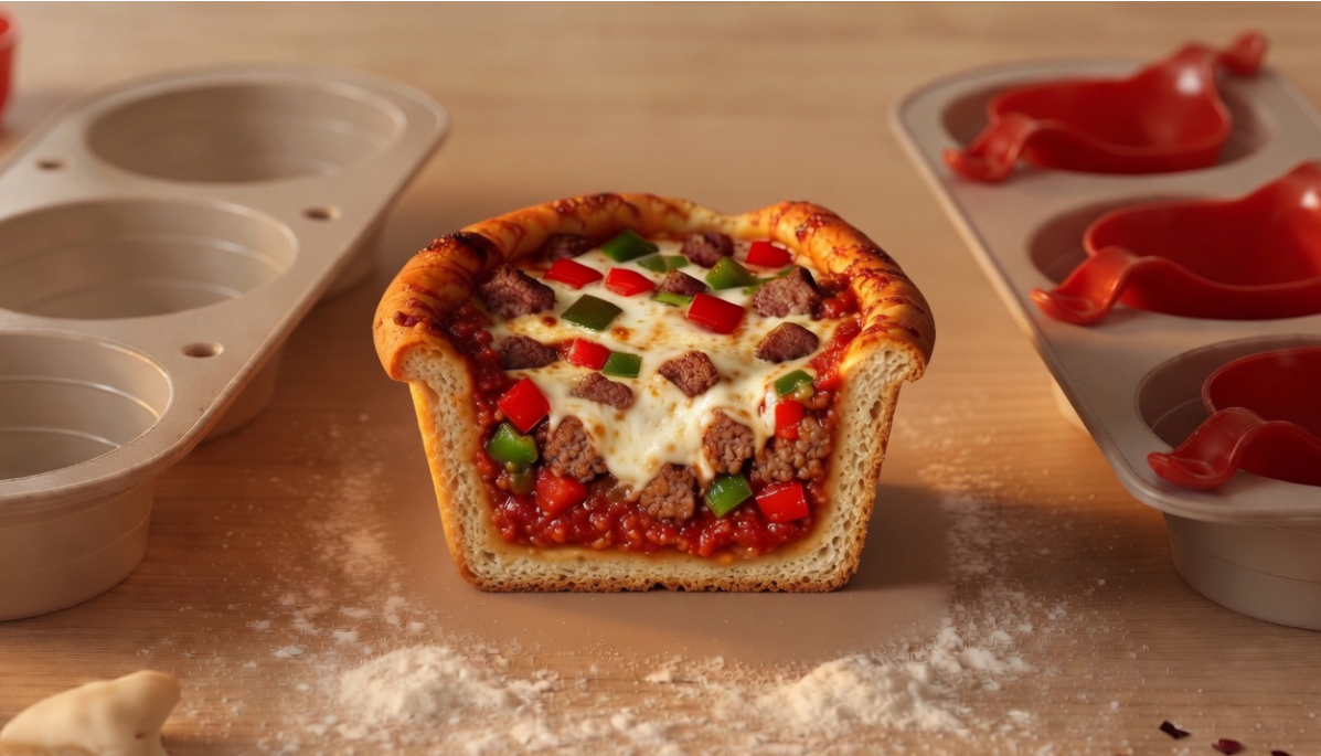 Deep dish pizza cross-section